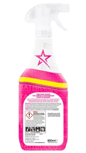 The Pink Stuff Miracle Bathroom Foam Cleaner - 750ml, Powerful Bathroom Cleaning
