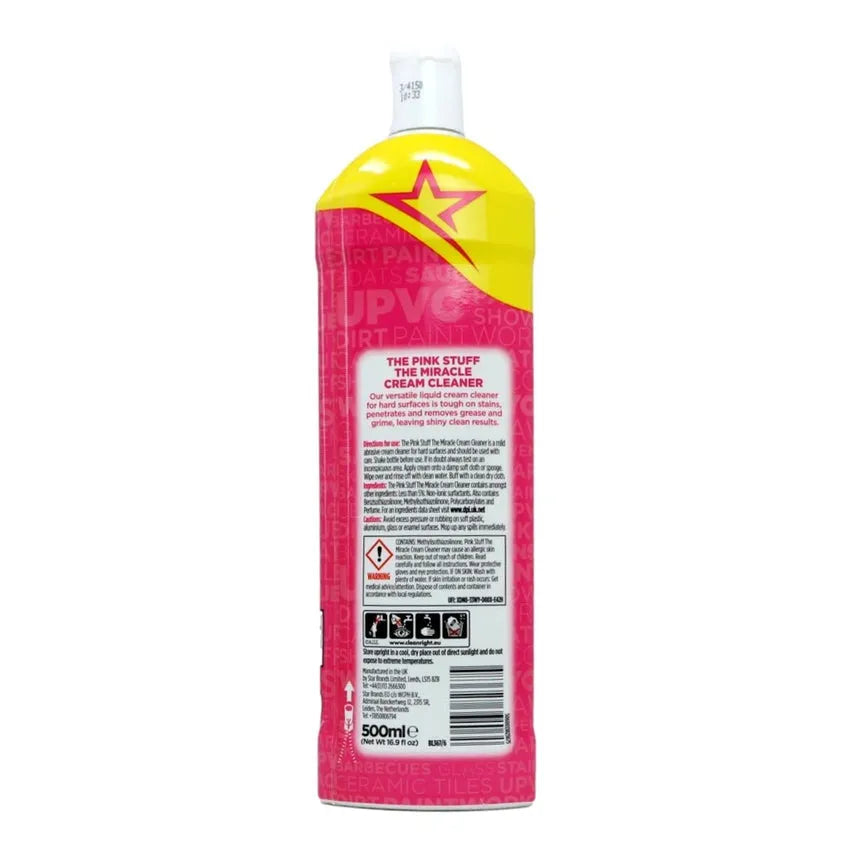 The Pink Stuff Miracle Multi-Purpose Cream Cleaner - 500ml, Tough on Stains, Gentle on Surfaces