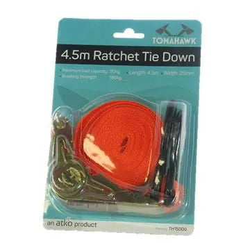 Tomahawk Ratchet Tie Down 25mm x 4.5m (TH15000)