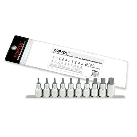 Toptul 10PCS 1/2" Dr. Star Bit Socket Rail Set GAAG1006