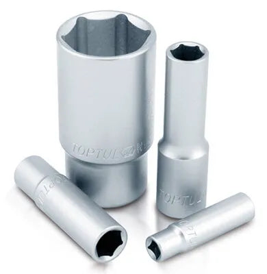 Toptul 1/2" Dr Deep Socket Satin 6pt x 22mm | QBAEE1622