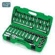 Toptul 1/2" Drive Socket & Bit Set 55 Piece (Metric) - QGAAI5502