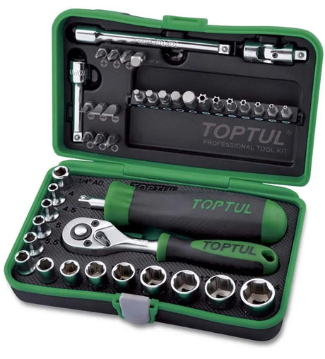 Toptul 1/4" Drive Socket & Bit Set 41 Piece - QGADW4101