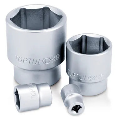 Toptul 1/4" Dr Socket Satin 6pt | Precision 6-Point Socket for Professional Use
