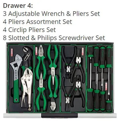 Toptul 320Pc Tool Trolley PRO PLUS SERIES - 7-Drawer QGT32017 | Satin Chrome Finish