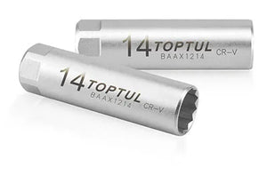 Toptul 3/8" Drive 14mm Spark Plug Socket with Leaf Spring - QBAAX1214