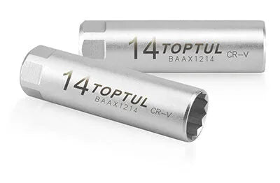 Toptul 3/8" Drive 14mm Spark Plug Socket with Leaf Spring - QBAAX1214