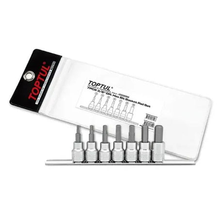 Toptul 7PCS 3/8" Drive Hex Bit Socket Rail Set - QGAAG0702