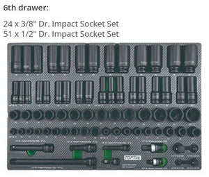Toptul 8 Drawer Tool Trolley - 448 pcs Mechanical Tool Set