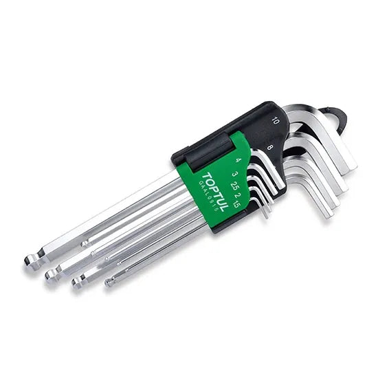 Toptul Long Ball Hex Key Wrench Set 9pcs GAAL0916