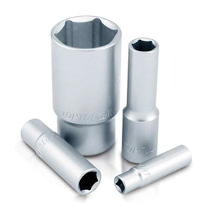 Toptul 1/2" Dr Deep Socket Satin 6pt x 24mm 