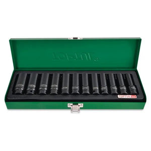 Toptul QGDAD1201 3/8" Dr Deep Impact Socket Set 12Pc 8-19mm