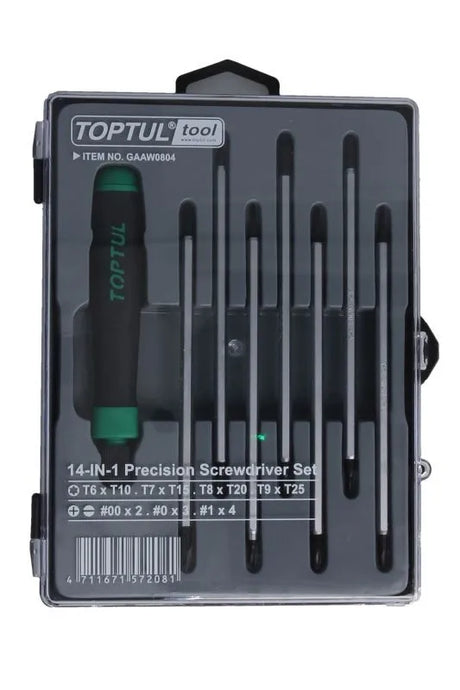 TOPTUL Set of Screwdrivers 8pcs GAAW0804 - 14-in-1 Phillips & Torx Driver Set