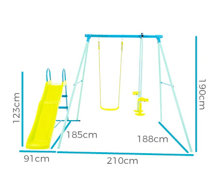TP Metal Swing Slide & Glide - Multi-Activity Outdoor Set with 6ft Slide - 535