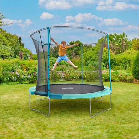 TP UP 14ft Backyard Trampoline with Safety Enclosure & Zip-Free Door