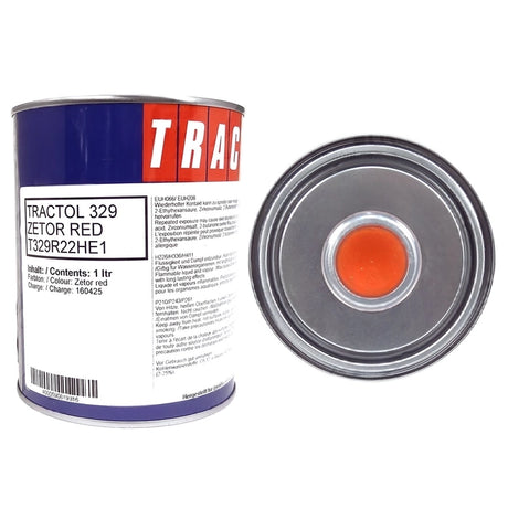 Tractol Zetor Red Paint - 1 Litre for Agricultural & Construction Equipment - Tractol 329