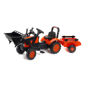 DEMO Falk Kids Kubota M7171 Pedal Tractor with Loader & Trailer