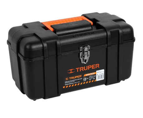 Truper 17" Plastic Industrial Tool Box - Durable, Portable Storage Solution for Tools and Accessories