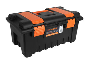 Truper 22" Tool Box with Lid Compartments - Spacious, Durable Tool Storage with Convenient Organizer Compartments