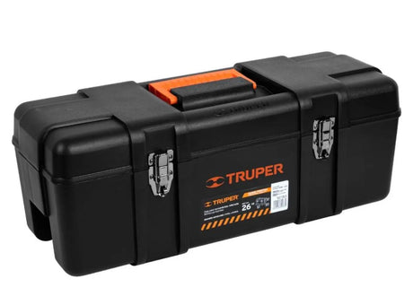 TRUPER 26" Plastic Toolbox - Durable, Spacious Storage Solution for Tools and Accessories