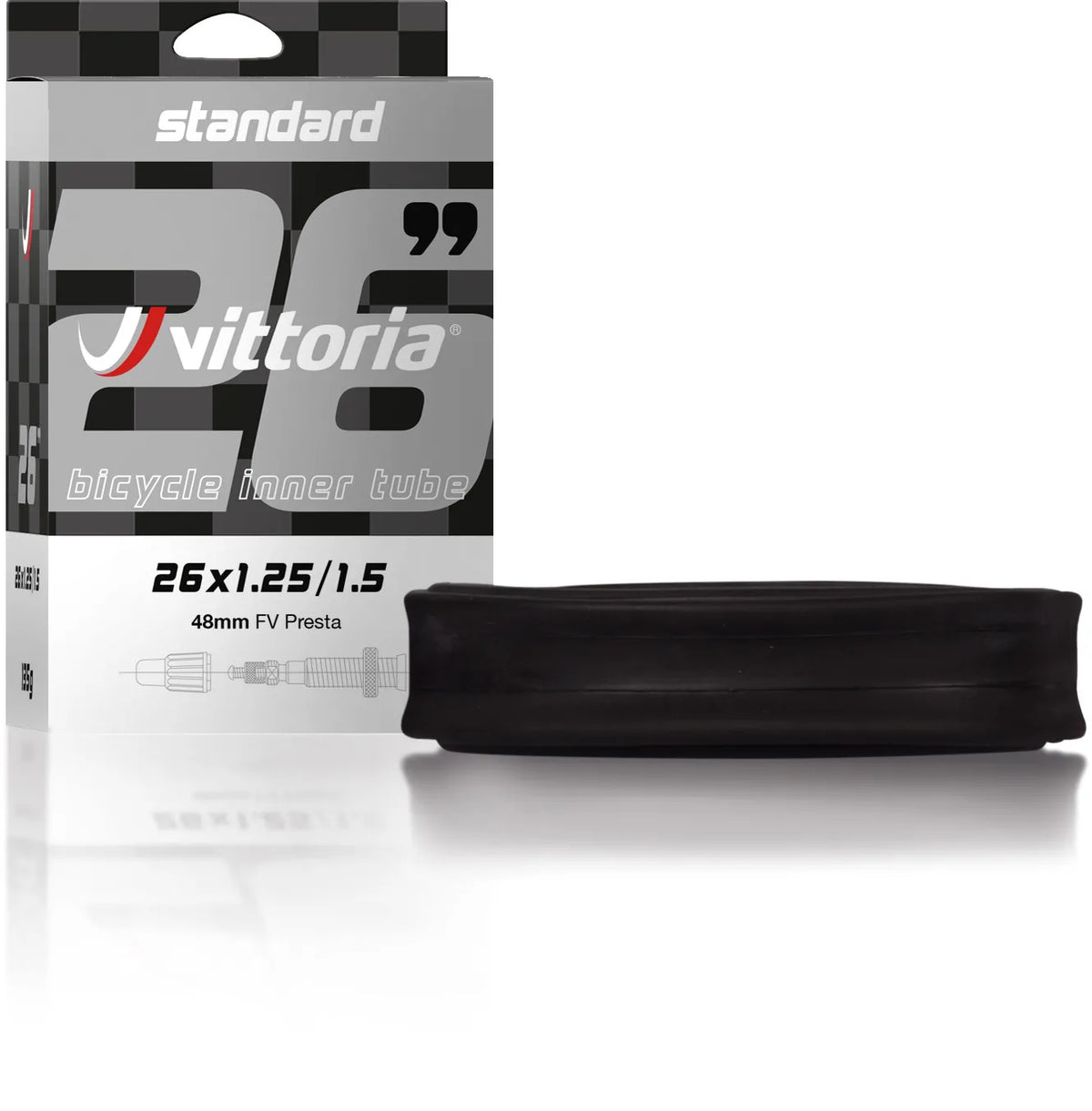 Vittoria Standard 29x1.95/2.50 Inner Tube with 48mm Presta Valve - Reliable Bicycle Tube for Trail and Road
