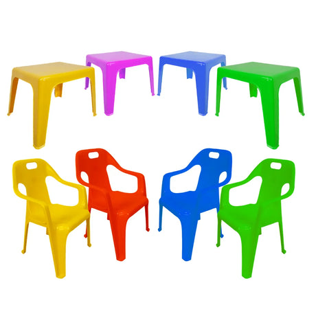 Kids Plastic Stackable Chair & Table Bundle (2 Chairs/1 Table)