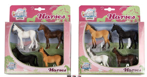 Kids Globe Horses 1:32 Scale | Set of 4 | Perfect for Farm and Stable Play