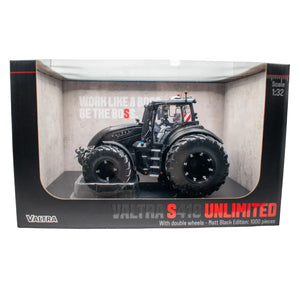 Valtra S416 Unlimited with double wheels matt black Model Tractor 1:32 Scale Die-Cast 4WD by Universal Hobbies