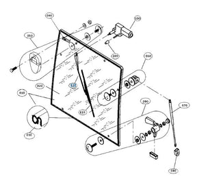 W25TS-04190 Kubota Wiper Arm for Mauser Cab Front Glass - BX2200, BX2350, RTV900