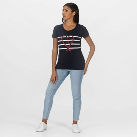 Regatta Kimberley Walsh Filandra IV Graphic T-Shirt Navy Heart Print