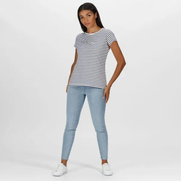 Regatta Kimberley Walsh Olwyn Striped Carpe Diem T-Shirt Navy