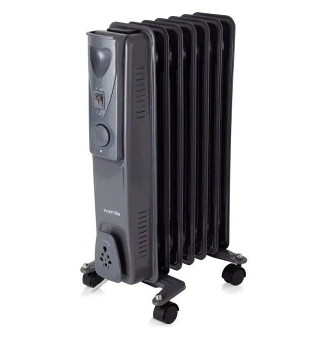Warmlite 1.5KW Oil Filled Radiator - Dark Titanium | Portable, Energy-Efficient 7-Fin Heater with Adjustable Thermostat
