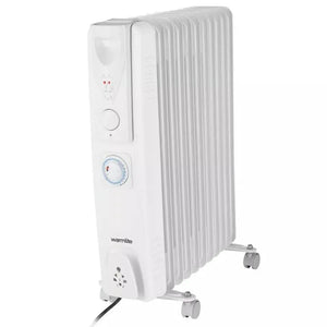 Warmlite 2.5kW Oil Filled Radiator with Timer - White WL43005 Electric Heater