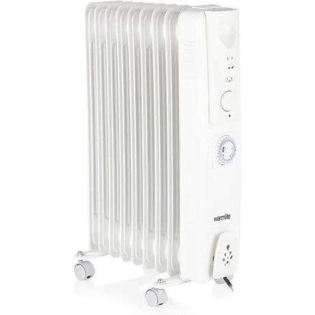 Warmlite 2000W Oil Filled Radiator with Timer | Energy-Efficient Freestanding Heater with Adjustable Thermostat