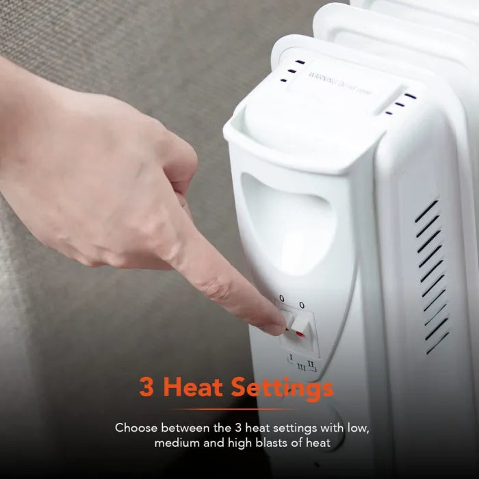 Warmlite 2000W Oil Filled Radiator with Timer | Energy-Efficient Freestanding Heater with Adjustable Thermostat