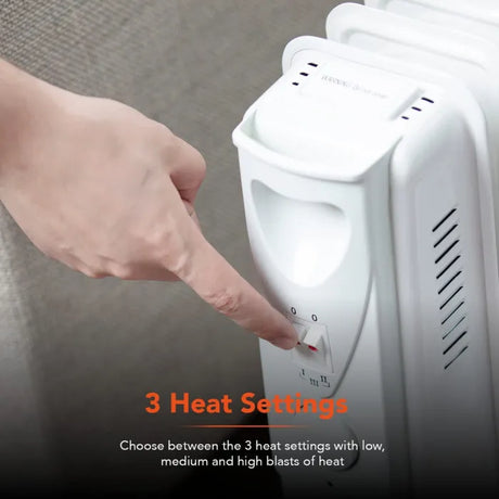 Warmlite 2000W Oil Filled Radiator with Timer | Energy-Efficient Freestanding Heater with Adjustable Thermostat