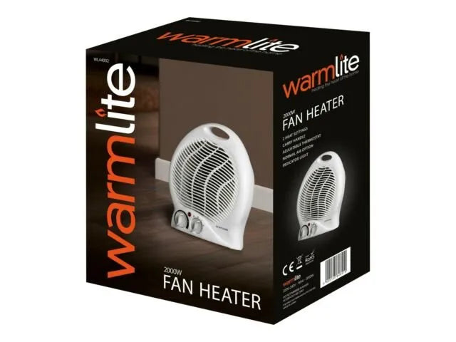 Warmlite 2 kW Upright Fan Heater with Thermostat - Model PE129