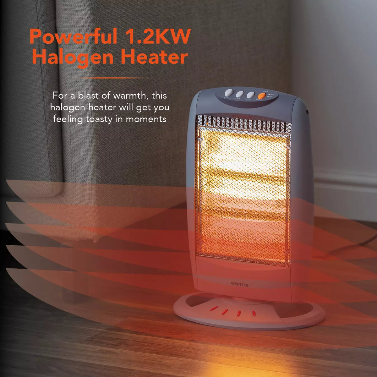 Warmlite 800 W Quartz Heater WL42006 - Compact Portable Radiant Heater with 400/800 W Settings