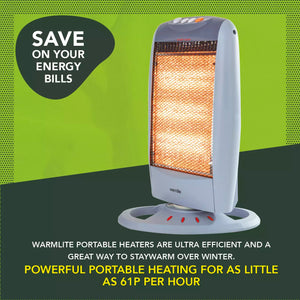 Warmlite 800 W Quartz Heater WL42006 - Compact Portable Radiant Heater with 400/800 W Settings