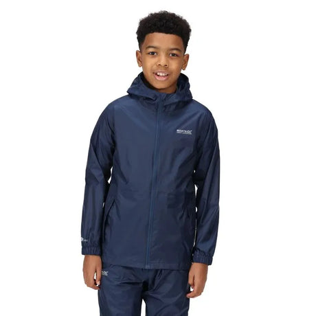 Regatta Kids' Pack It Lightweight Waterproof Hooded Packaway Walking Jacket Midnight