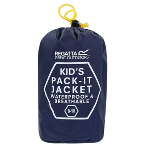 Regatta Kids' Pack It Lightweight Waterproof Hooded Packaway Walking Jacket Midnight