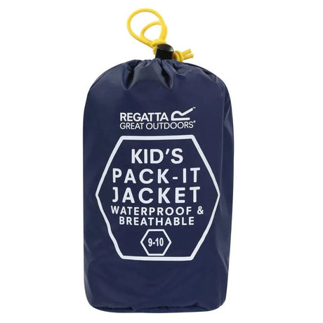 Regatta Kids' Pack It Lightweight Waterproof Hooded Packaway Walking Jacket Midnight