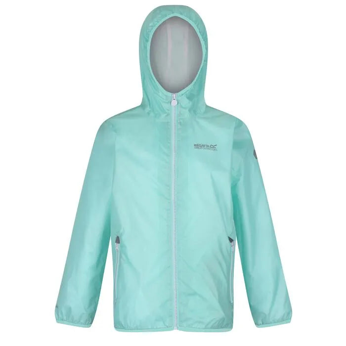 Regatta Kids' Pack It Lightweight Waterproof Hooded Packaway Walking Jacket Cool Aqua