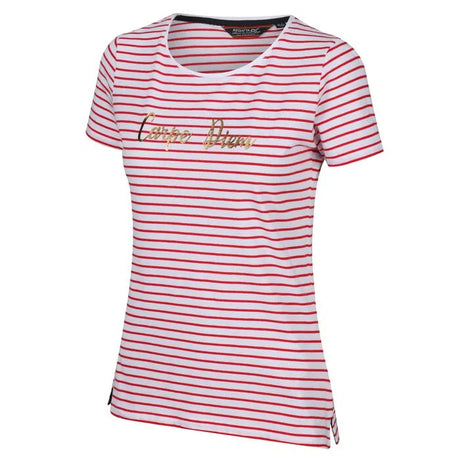Regatta Kimberley Walsh Olwyn Striped Carpe Diem T-Shirt True Red