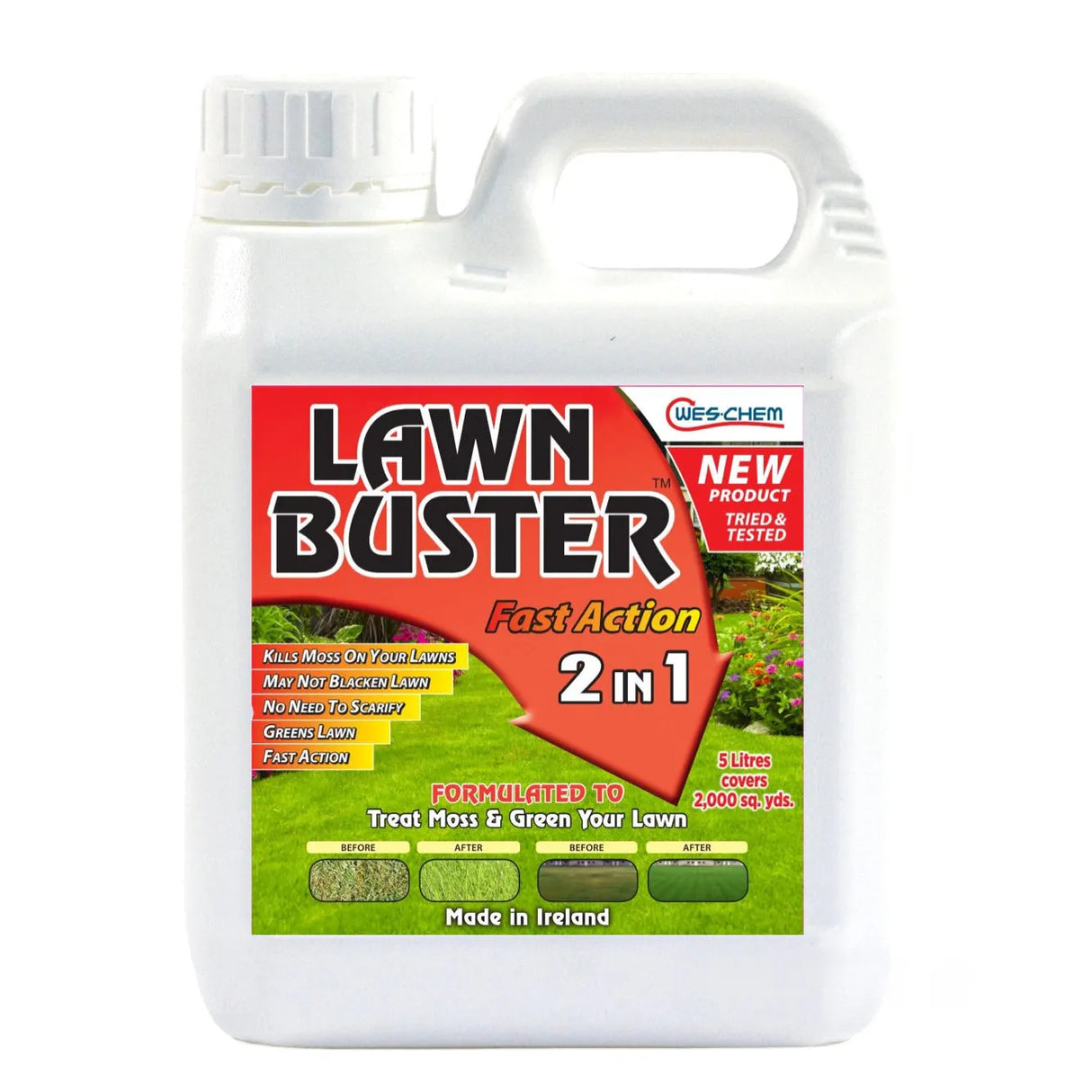 Lawn Buster 2.5L - Fast 2-in-1 Action Moss Killer and Lawn Greener