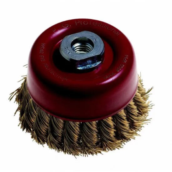 Wire Cup Brush Knotted 85mm14 PG48575 - Heavy-Duty Steel Brush for Angle Grinders