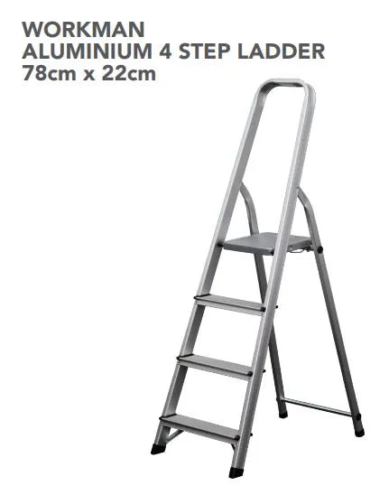 Workman Aluminium 4 Step Ladder - 78cm x 22cm (L013)