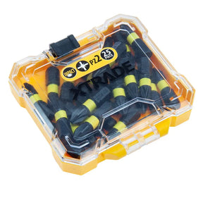XTrade 25 Piece PZ2 Impact Screwdriver Bits - Durable S2 Steel, 25mm Length with Storage Case