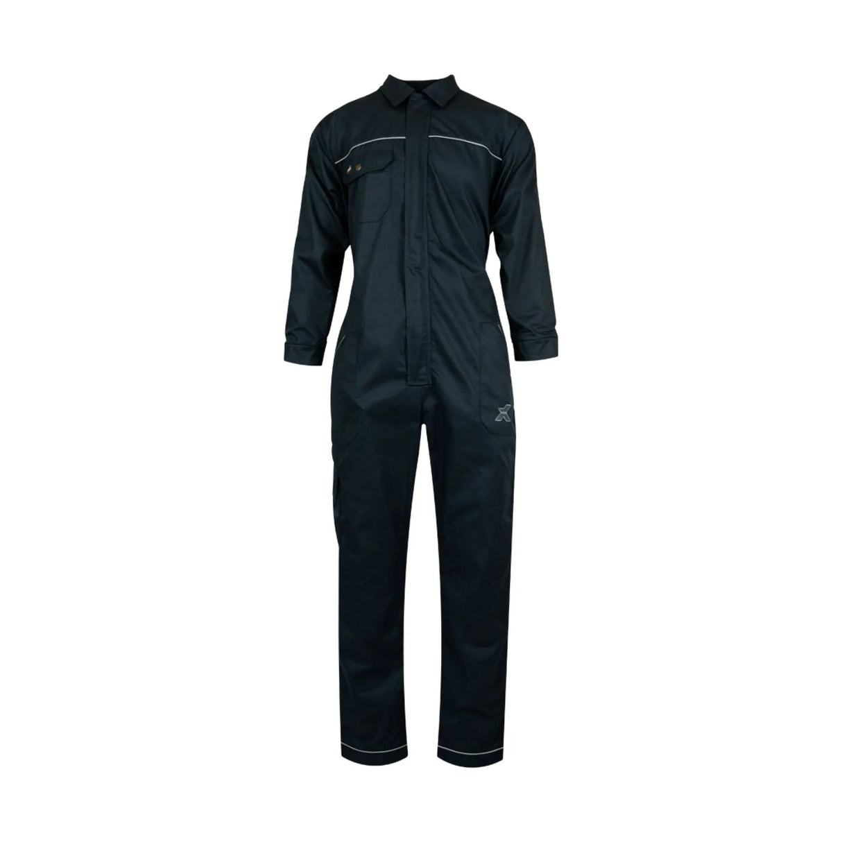 Xpert Core Zip-Front Coverall Navy - Durable 250gsm Workwear with Elasticated Cuffs and Reflective Piping