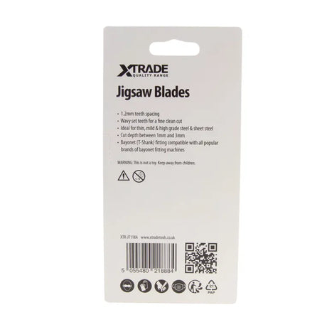 XTRADE JT118A Jigsaw Blade Metal (5 Pack) - 75mm HSS Blades with Wavy Set Teeth